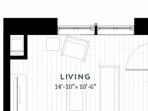 1E upgrade Floor plan - 626 Sq.Ft. 1E upgrade Floor plan at Custom House, St. Paul, 55101